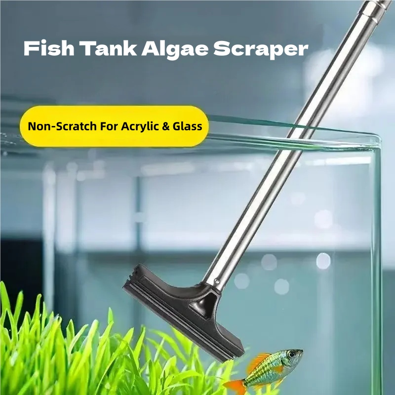 Marine Aquarium Glass Cleaner - Телескопический скребок для уборки водорослей в