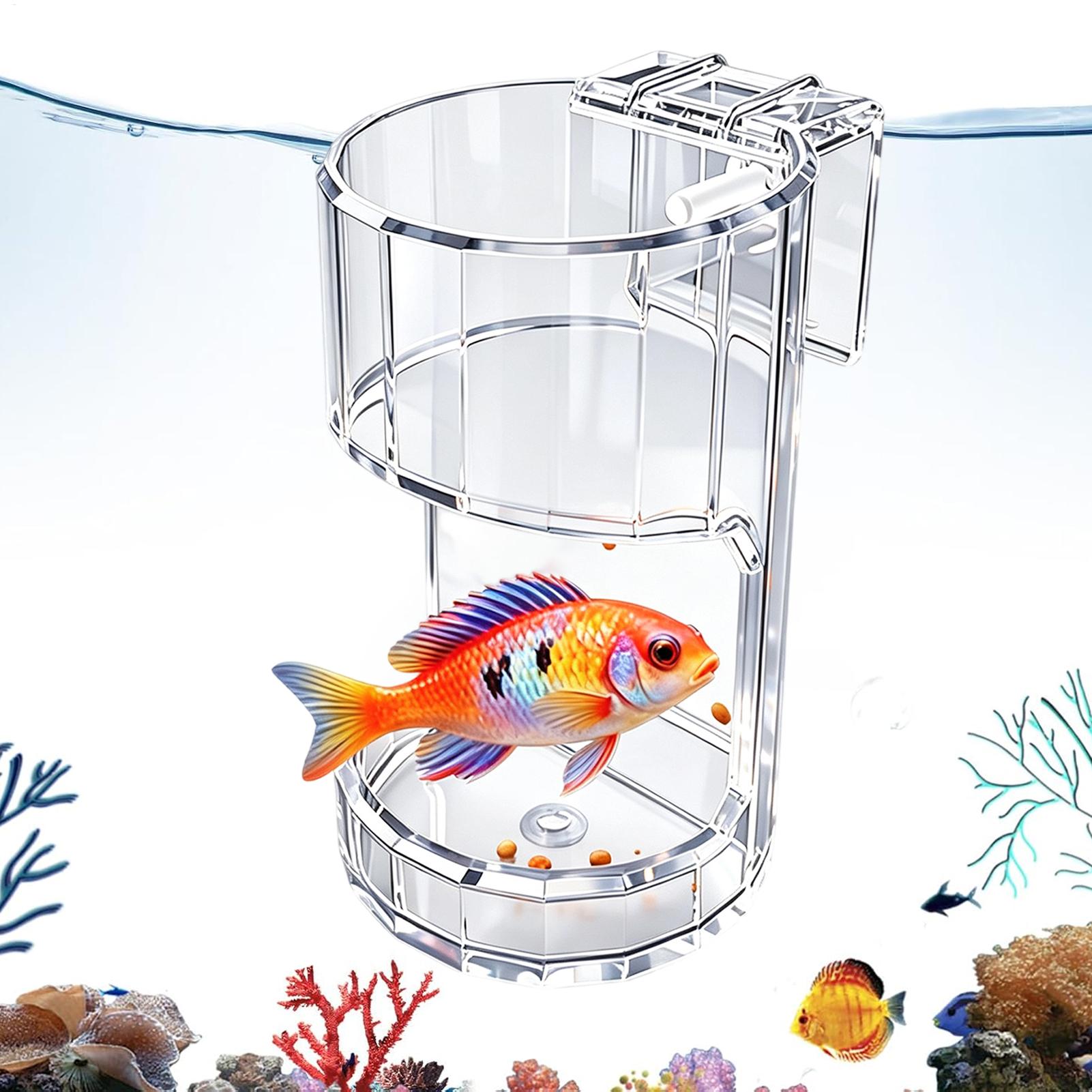 Marine Aquarium Live - Прозрачная кормушка для аквариума: контейнер-подставка для