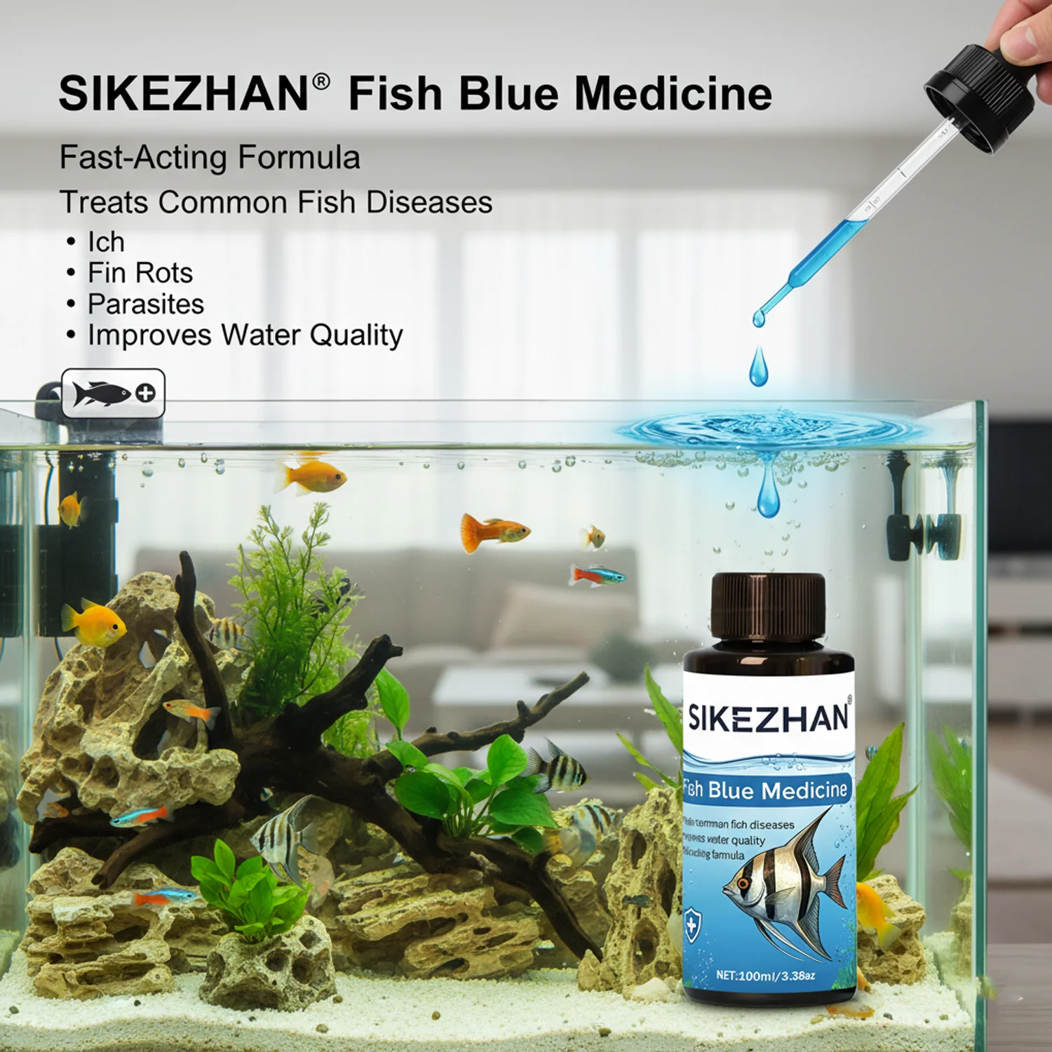 500 мл Methylene Blue Solution – обзор и цена Marine Aquarium Glass Cleaner